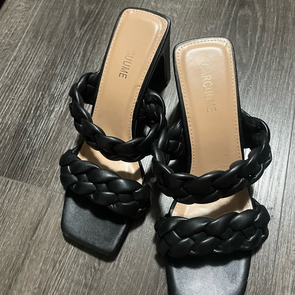 Women's Black Braided Sandals